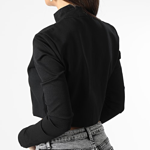Veste Zippée Crop Femme Short Milano 0285 Noir