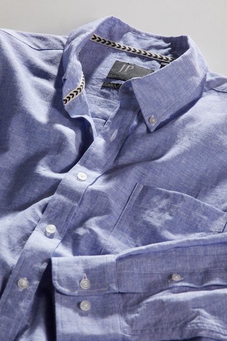 Leinenmixhemd, Langarm, Buttondown-Kragen, Modern Fit