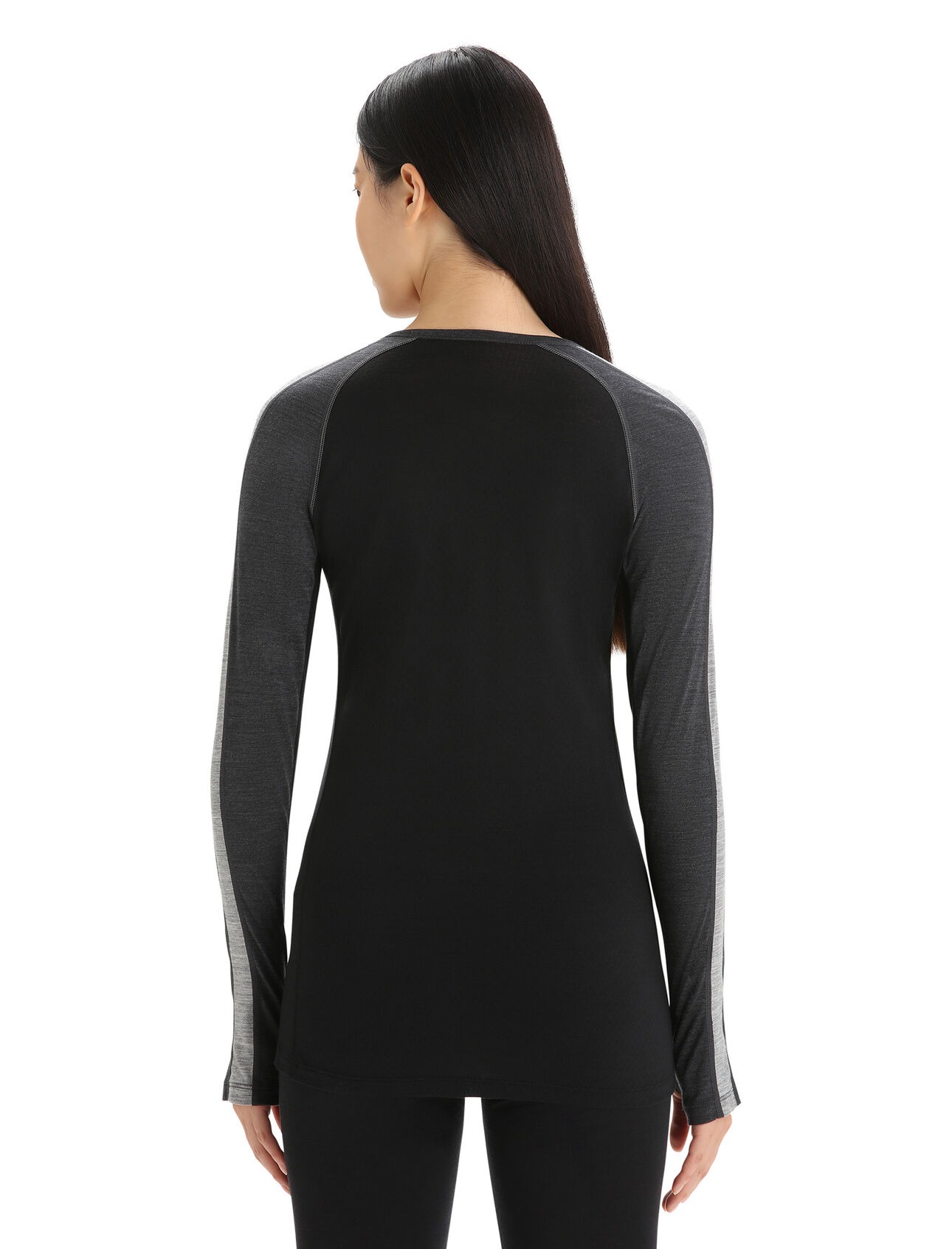 Merino 125 ZoneKnit LS Crewe Thermal Top Dame Jet Heather/Black