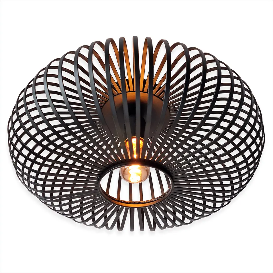Goliving Plafondlamp - Plafonnière - E27 - Metaal - Ø 40 cm - Zwart