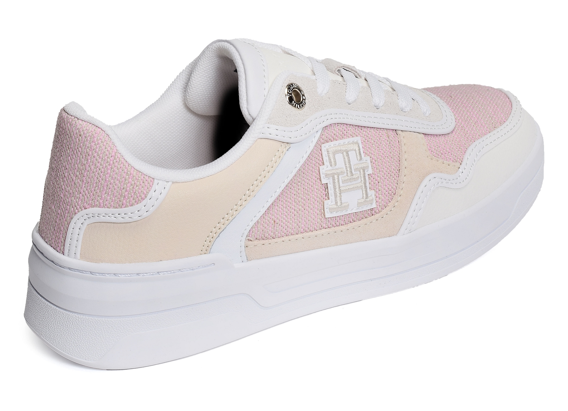 Th woven basket sneaker 7289 blanc rose