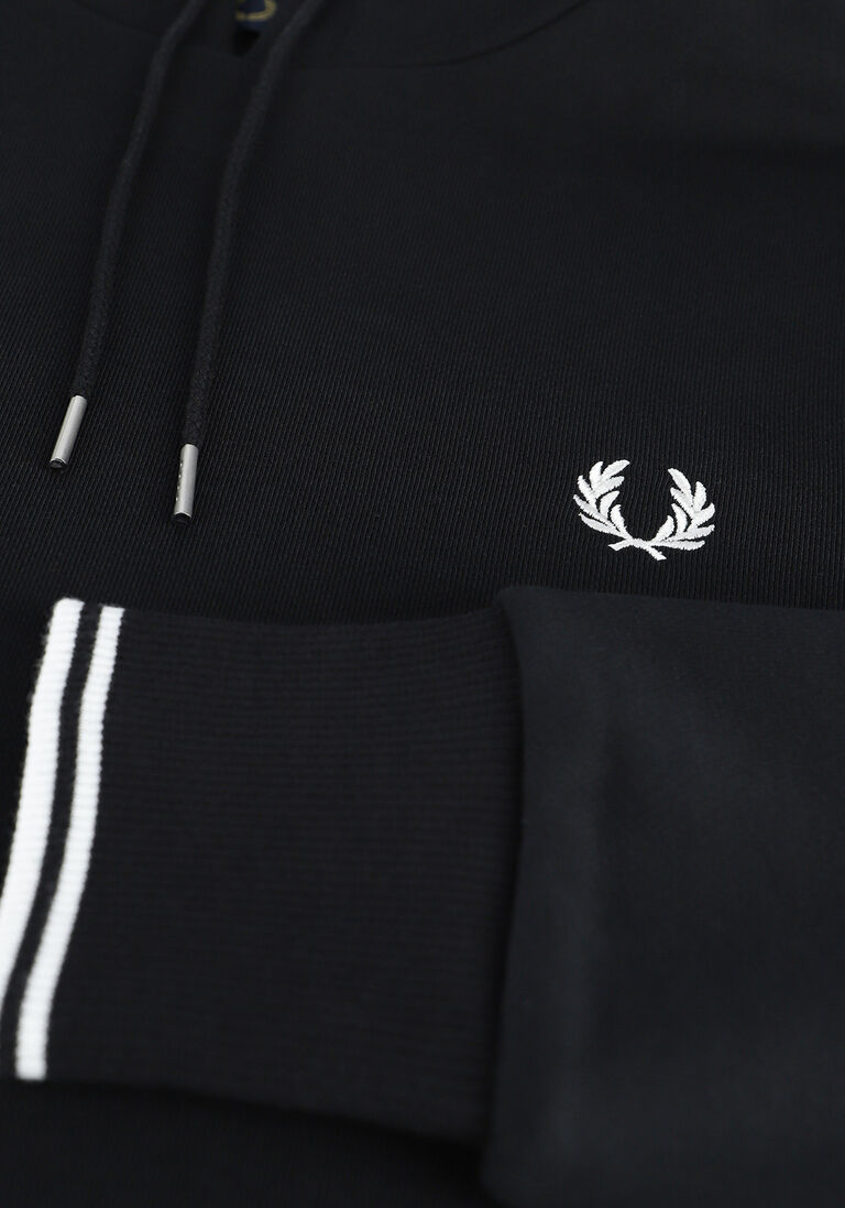FRED PERRY zwarte fred perry sweater tipped hooded sweatshirt