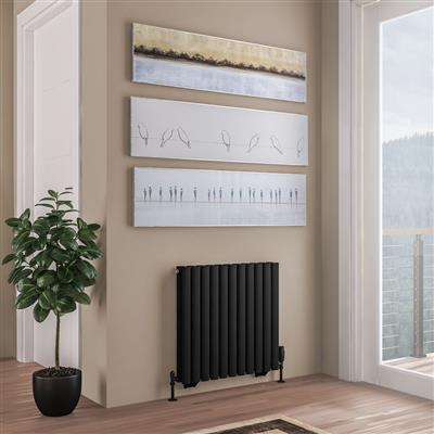 Eastbrook Tunstall dubbele radiator 65x60cm 1010W zwart mat