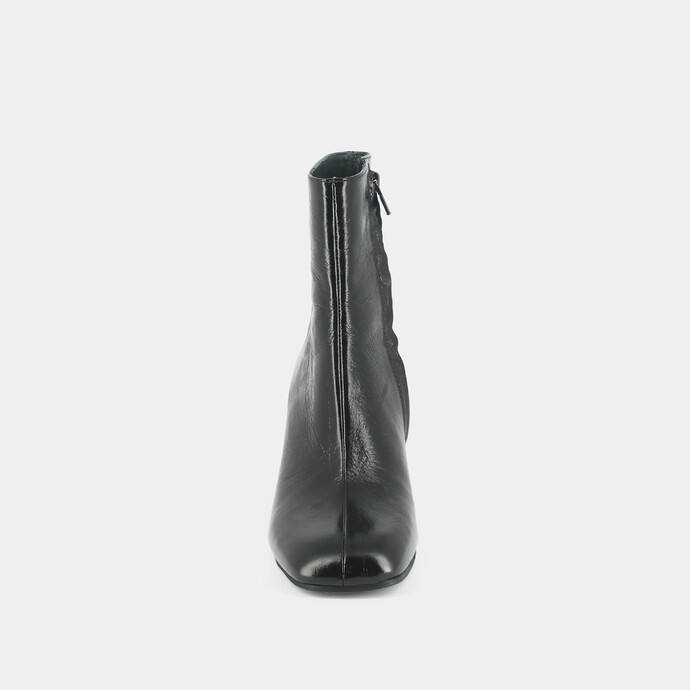 Bottines à talons  en cuir vieilli noir
