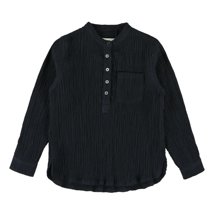 Simple Kids Kurta Lassi Crinckle | Noir