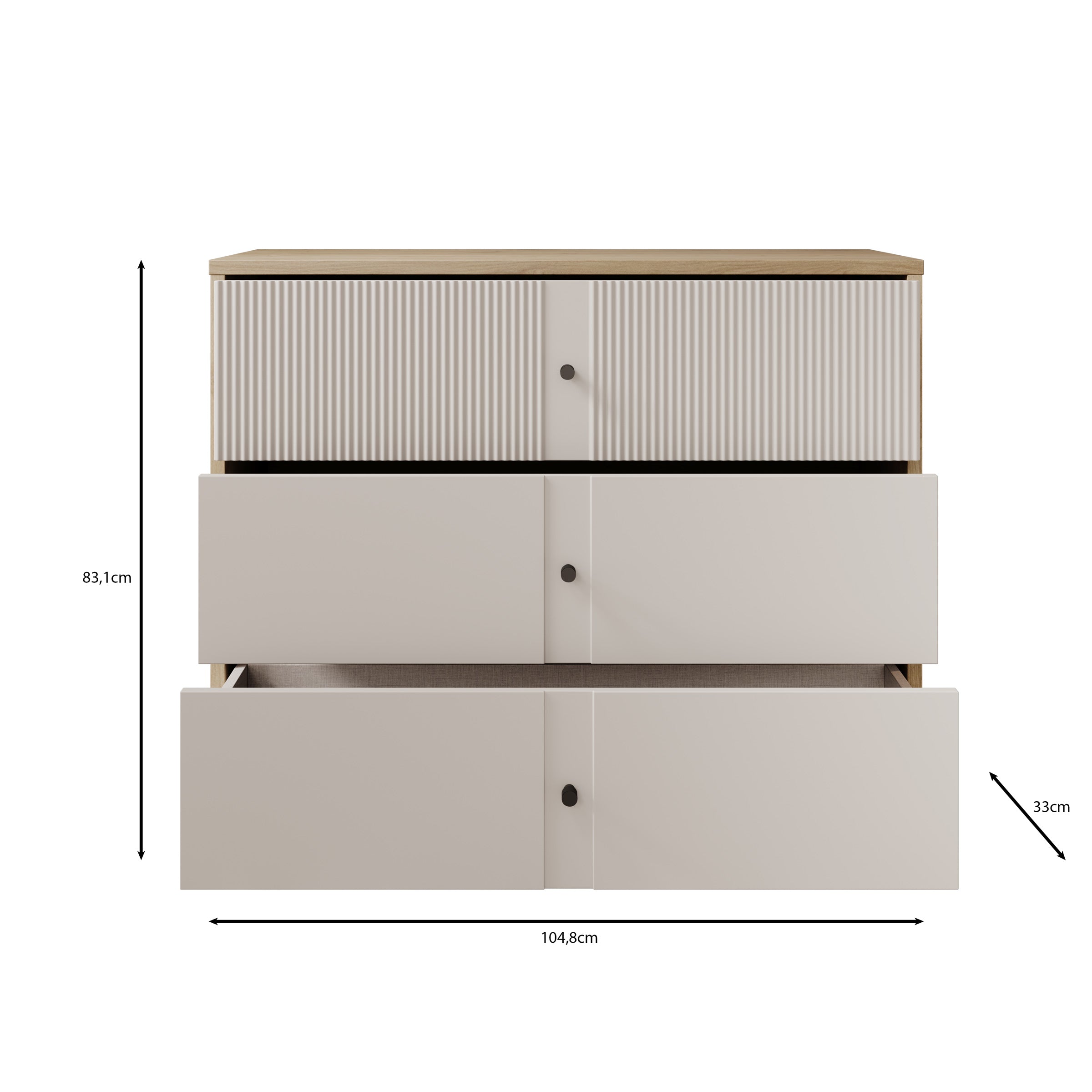 Riggs - Ladekast - Beige - 105x42x83 cm