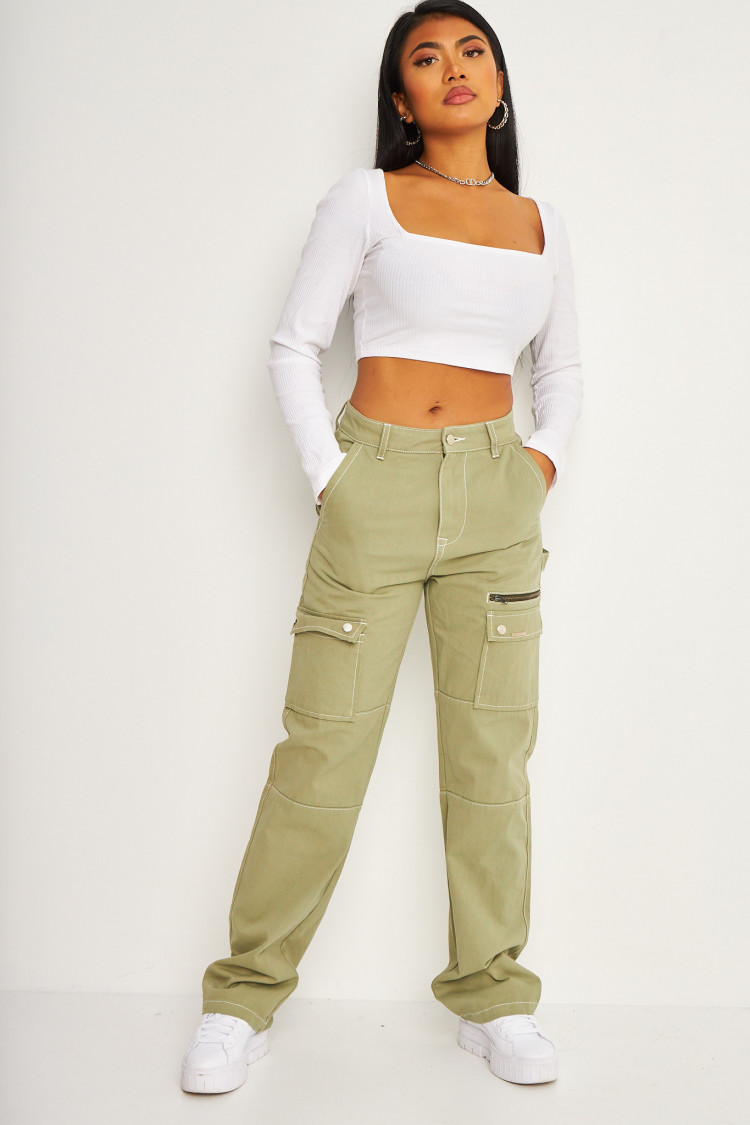 Pantalon cargo kaki Brentiny