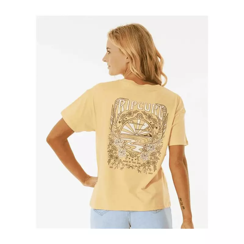Teeshirt femme RIPCURL Riptide Relaxed Tee Washed Yellow S