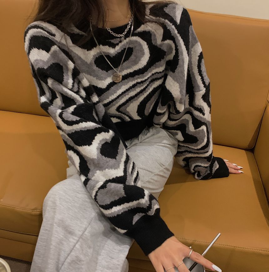 Alfie - Print Cropped Trui