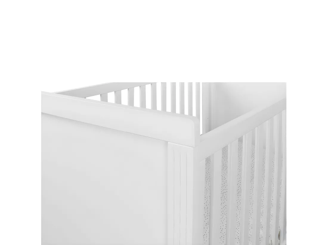 Pack lit bébé avec matelas 70x140 cm bois massif blanc MONA