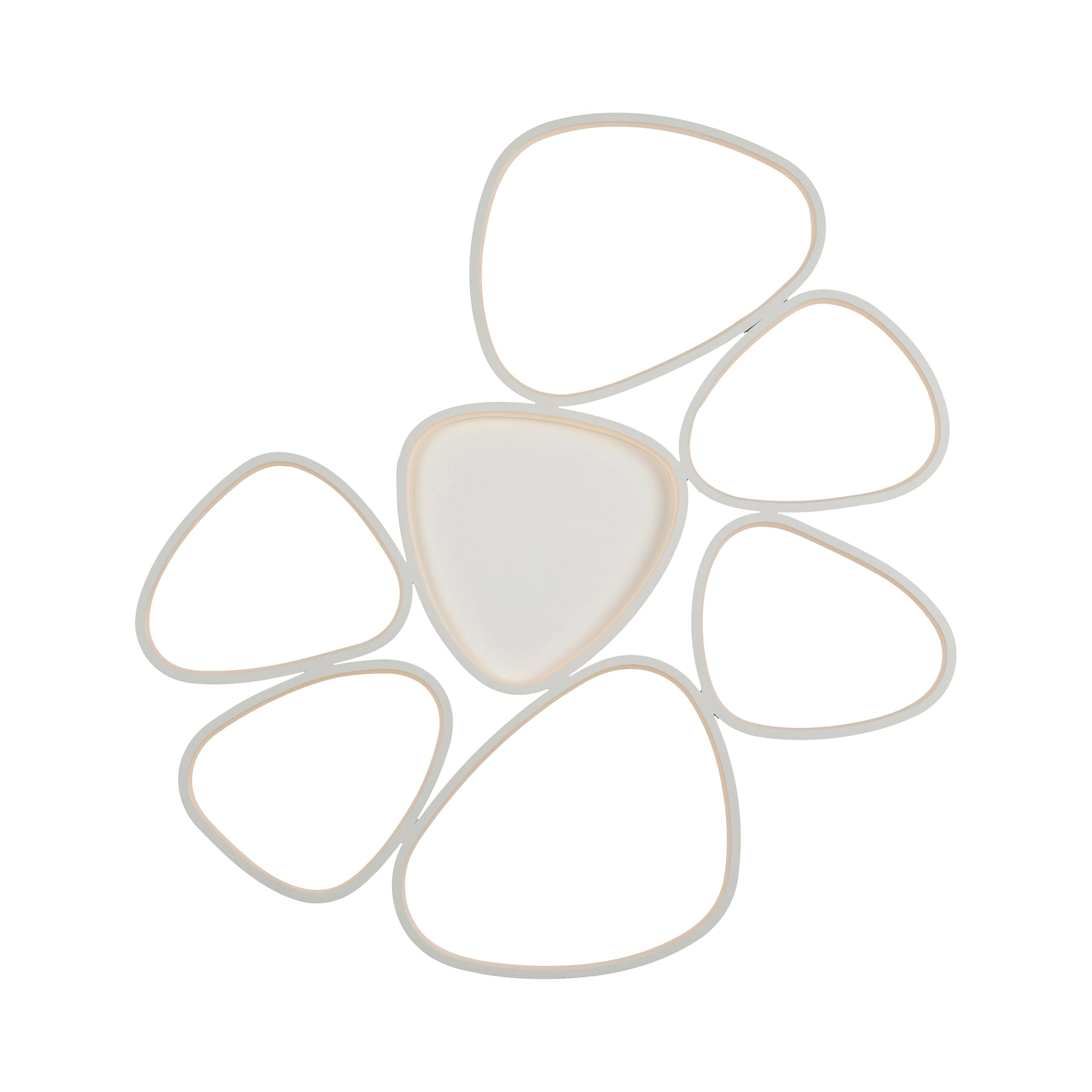 JUST LIGHT LED Deckenlampe PEBBLES 92 x 70 cm weiß