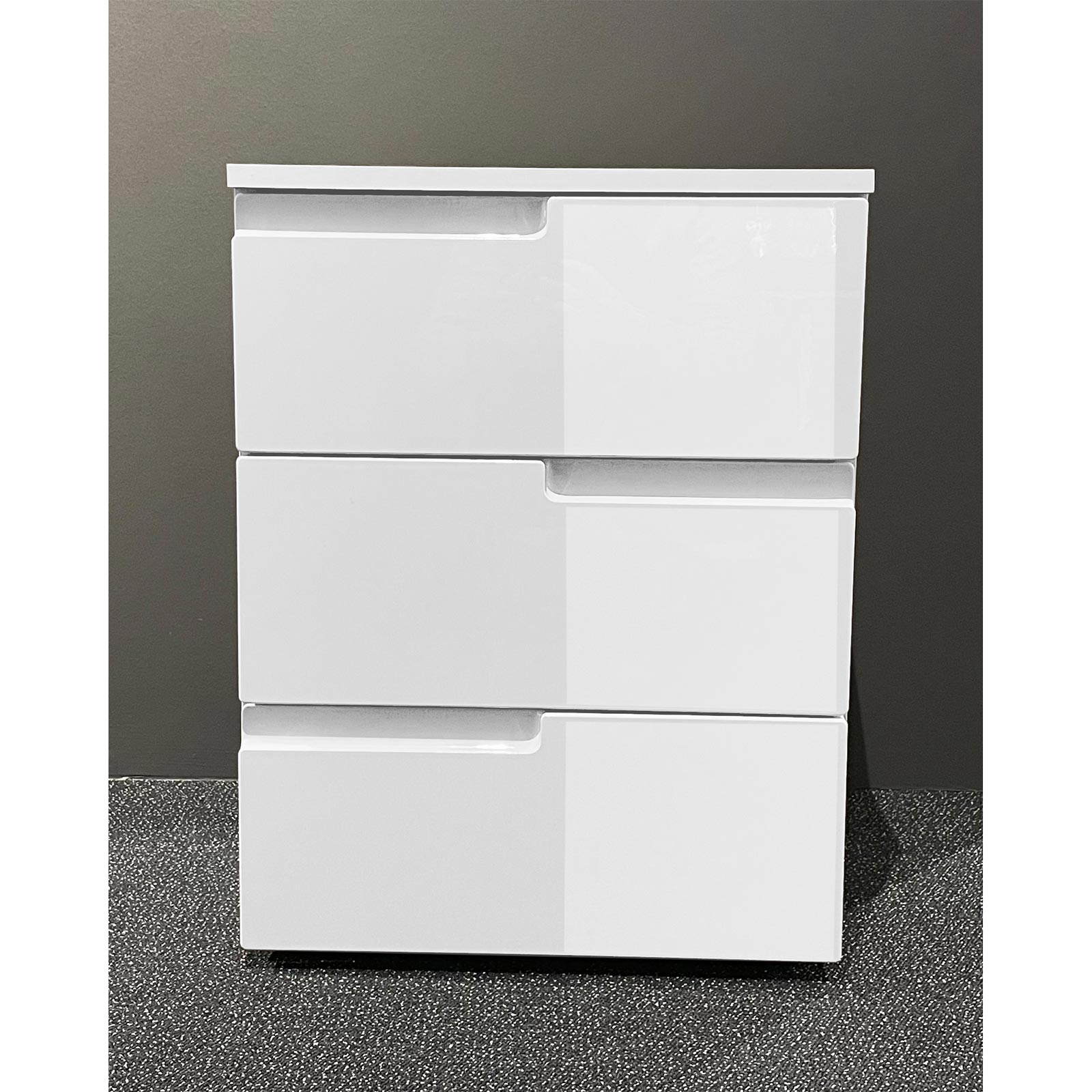 Nachtkommode - weiß - weiß Hochglanz - 61 cm hoch