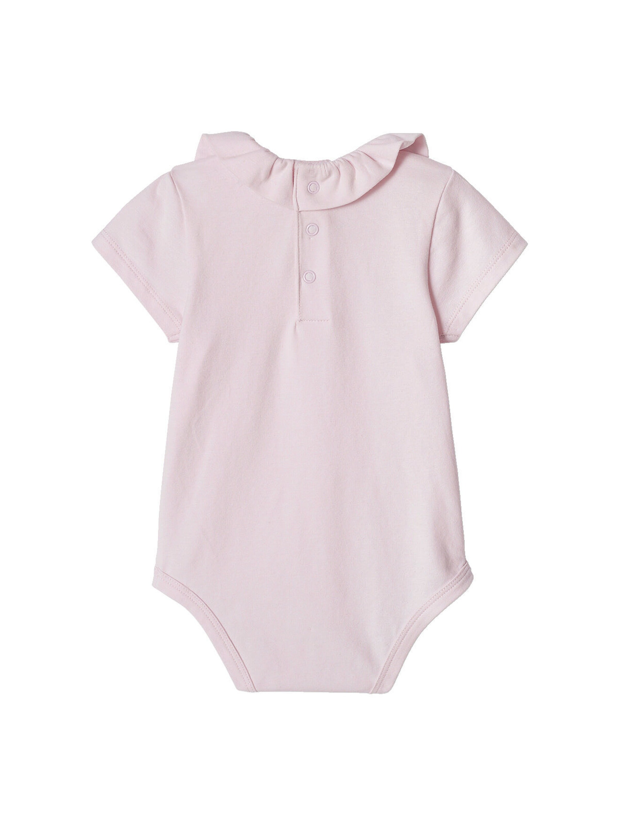 Vertbaudet 2er-Pack Baby Kurzarm-Bodys, Rüschenkragen violett