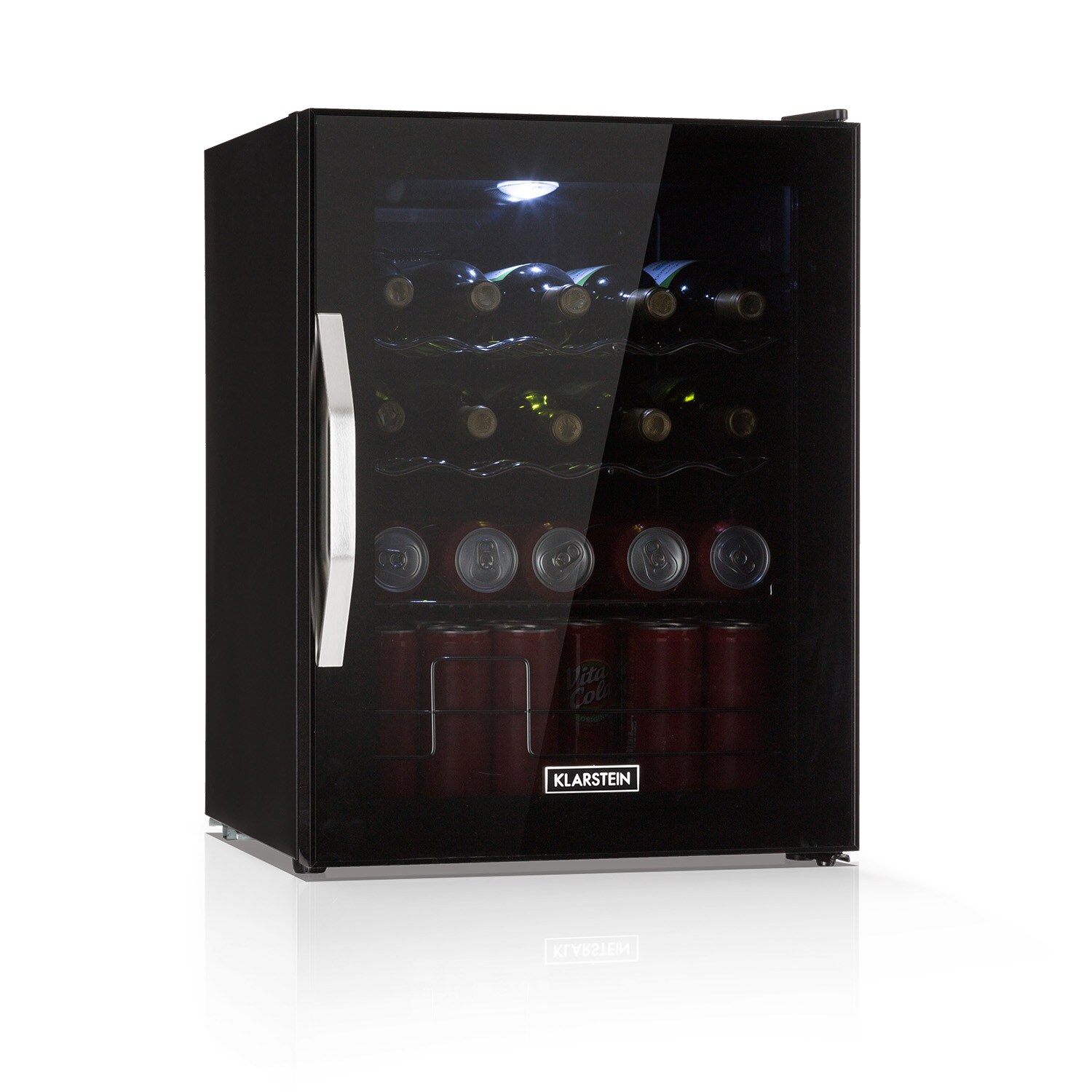 Beersafe XL Onyx Kühlschrank 60 Liter 4 Böden Panoramaglastür 60 Liter