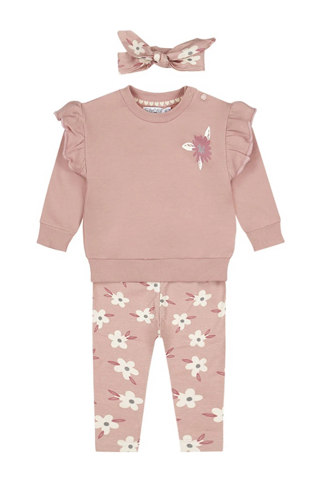 Dirkje sweater + broek + haarband roze