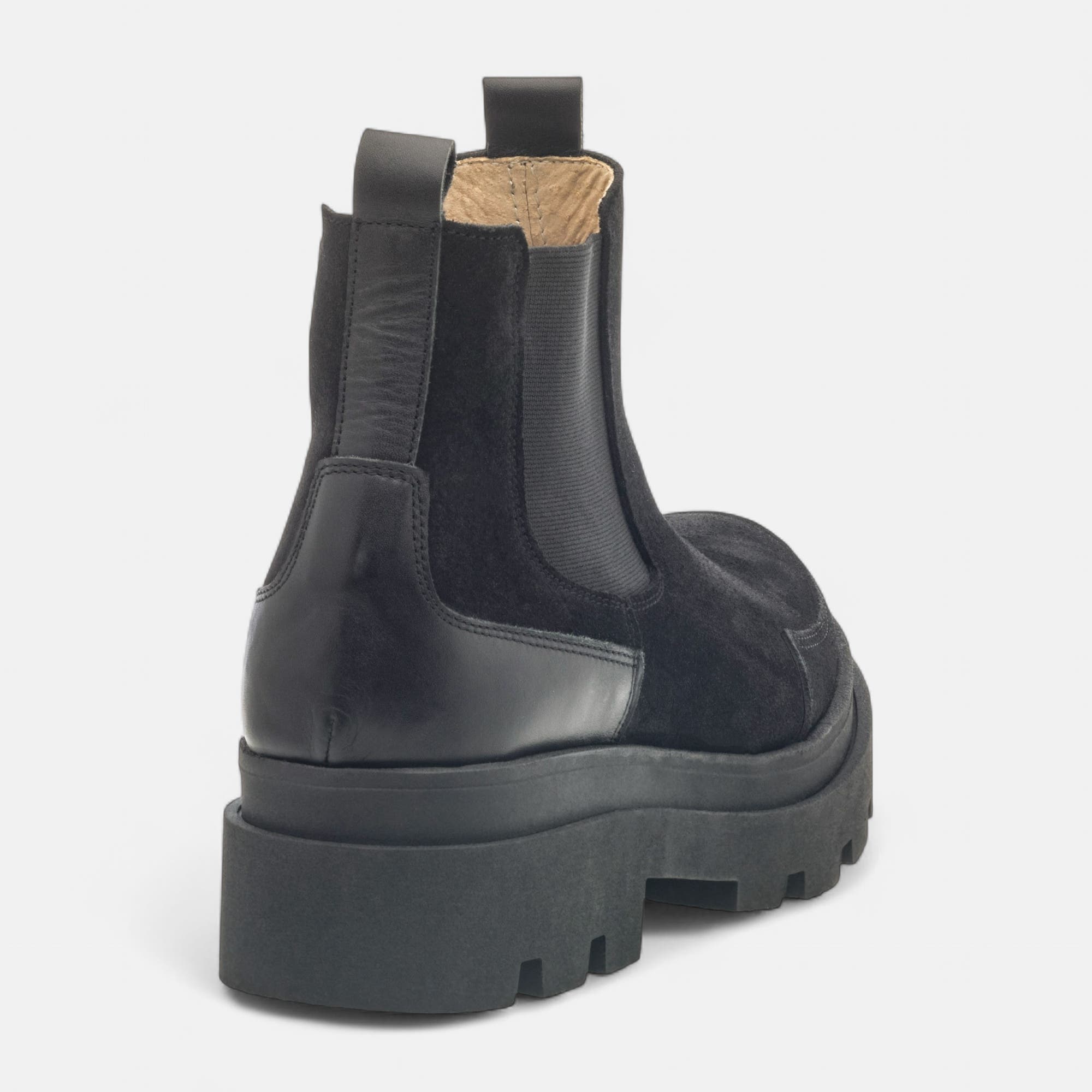 Boots chelsea Femme en cuir noir