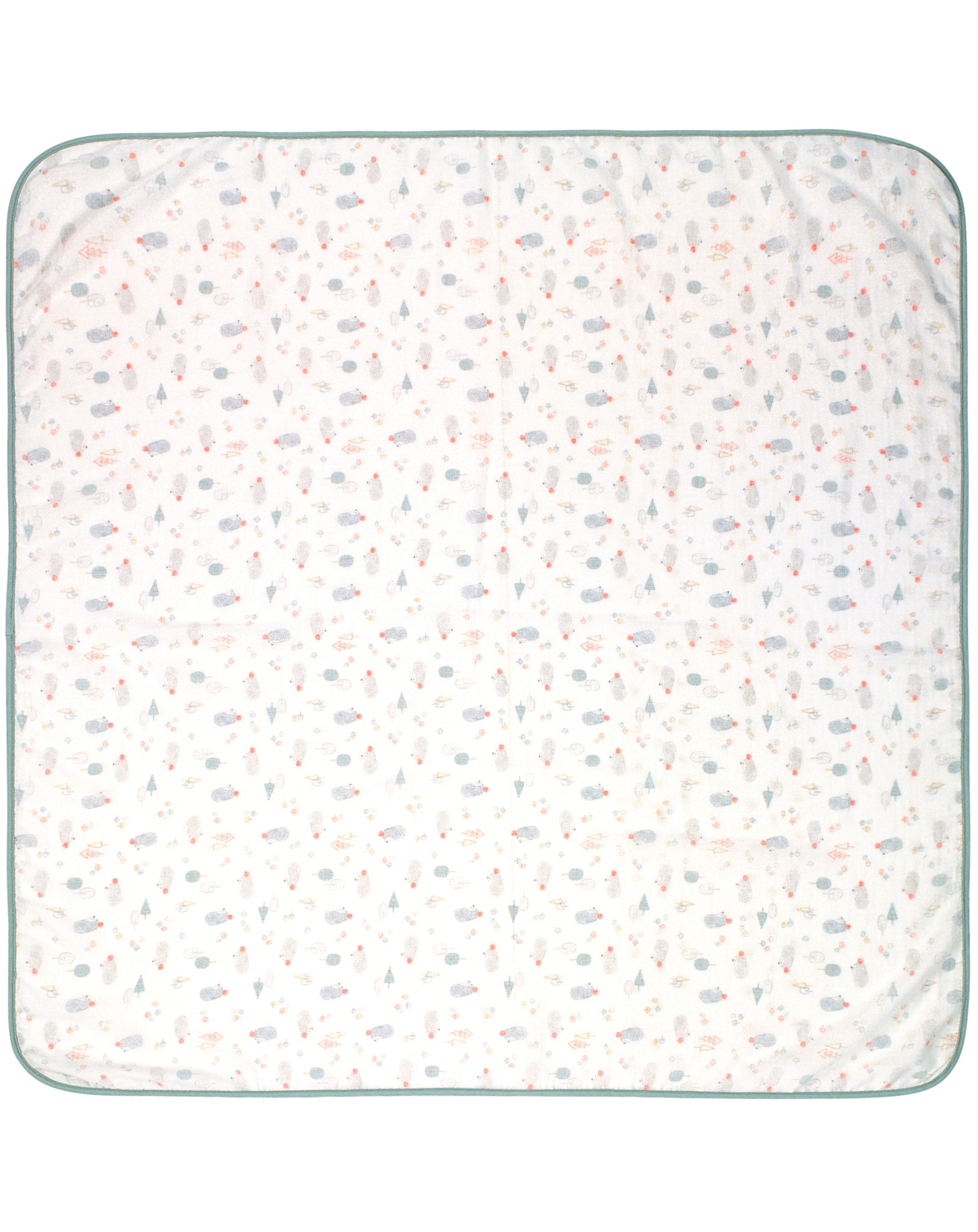 Musselin-Schmusedecke IGEL (120x120) in weiß/grün