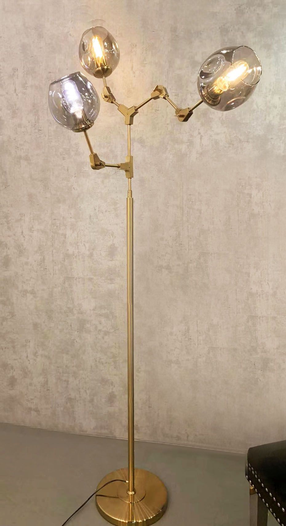 Vloerlamp 3-lichts Messing Cas B30 x D30 cm