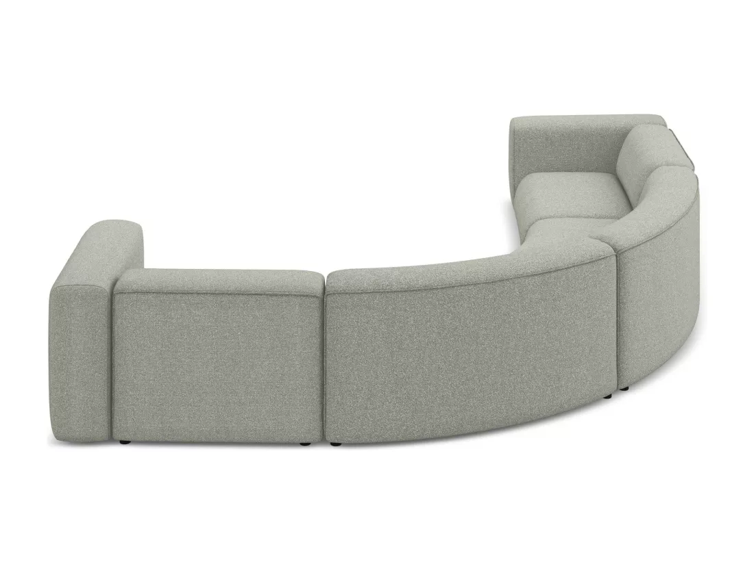 Canapé d'angle modulable en tissu texturé - gris clair - EKAHI
