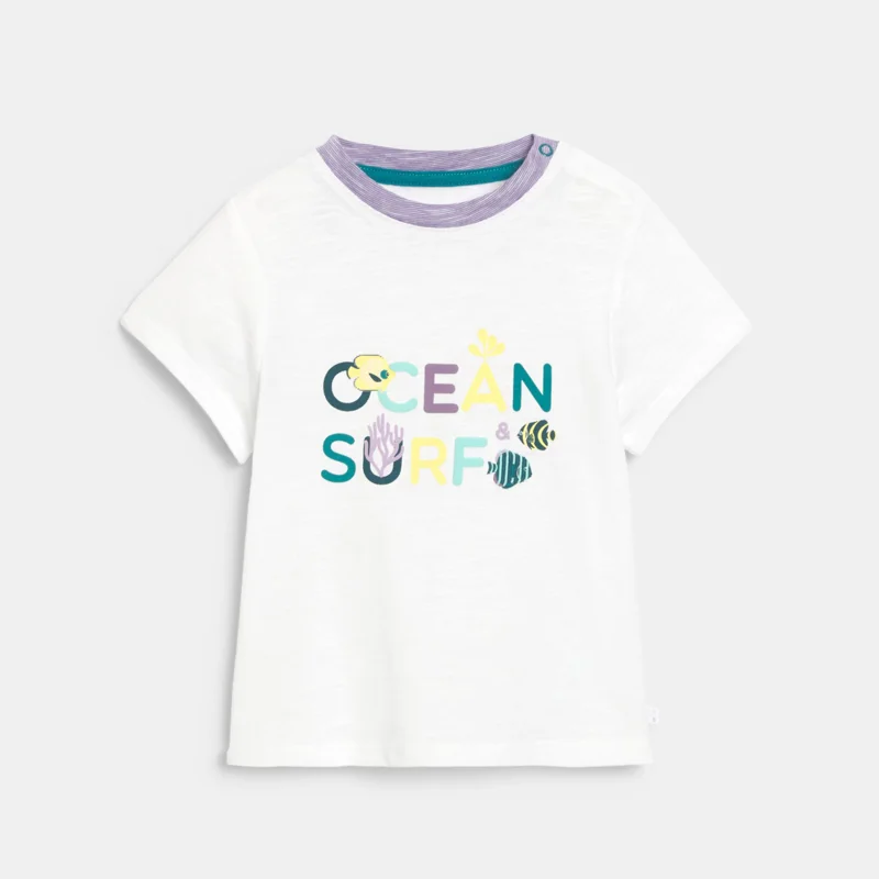T-shirt océan et short en maille fantaisie violet bébé garçon Mauve Violet