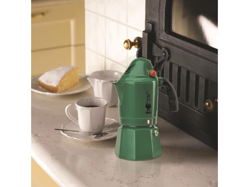 Bialetti Espressokocher Break Alpina 3 Tassen, Grün Italienische Espressokanne – ein Design-Klassiker