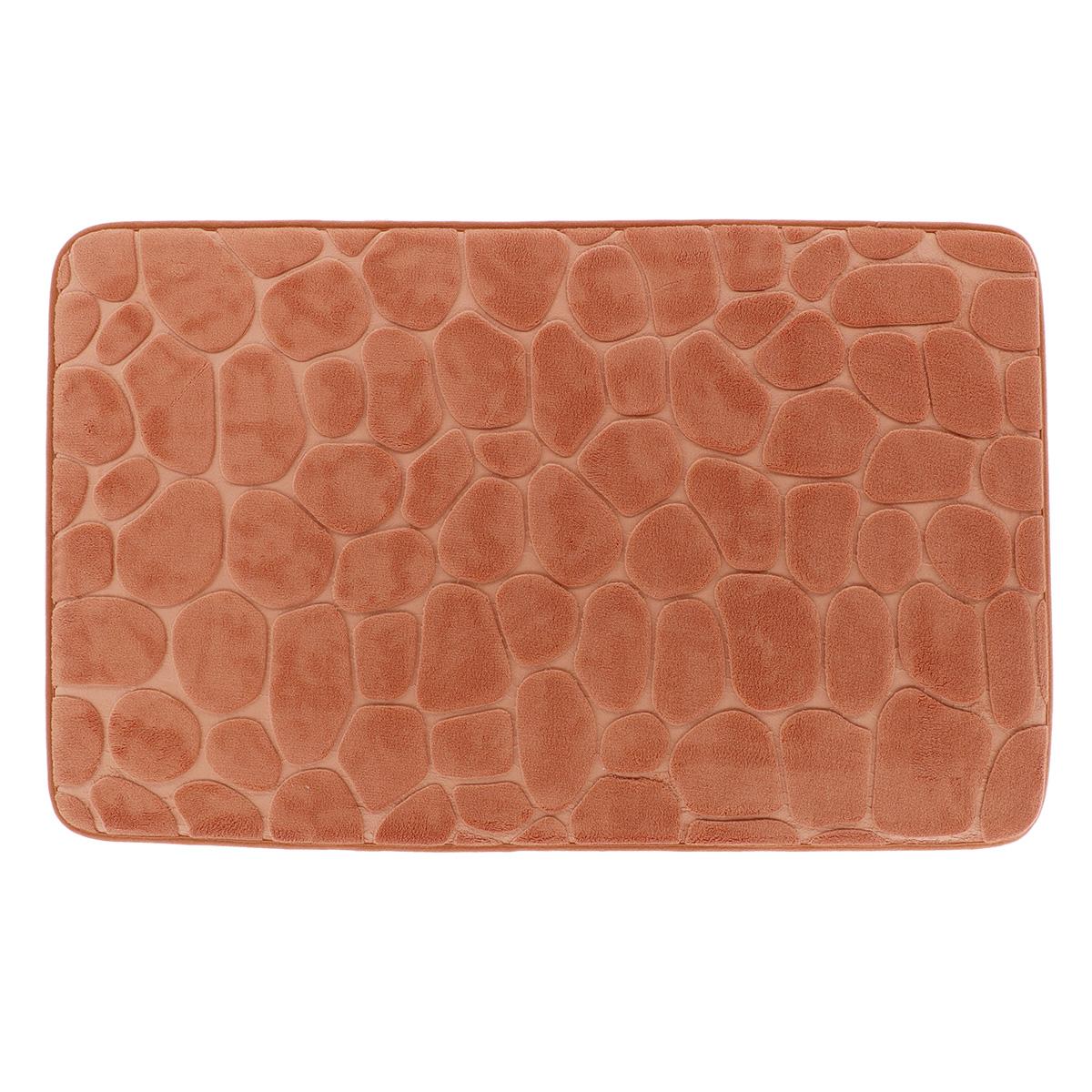 TAPIS MEMOIRE DE FORME MICROFIBRE GALET 50X80CM CUIVRE