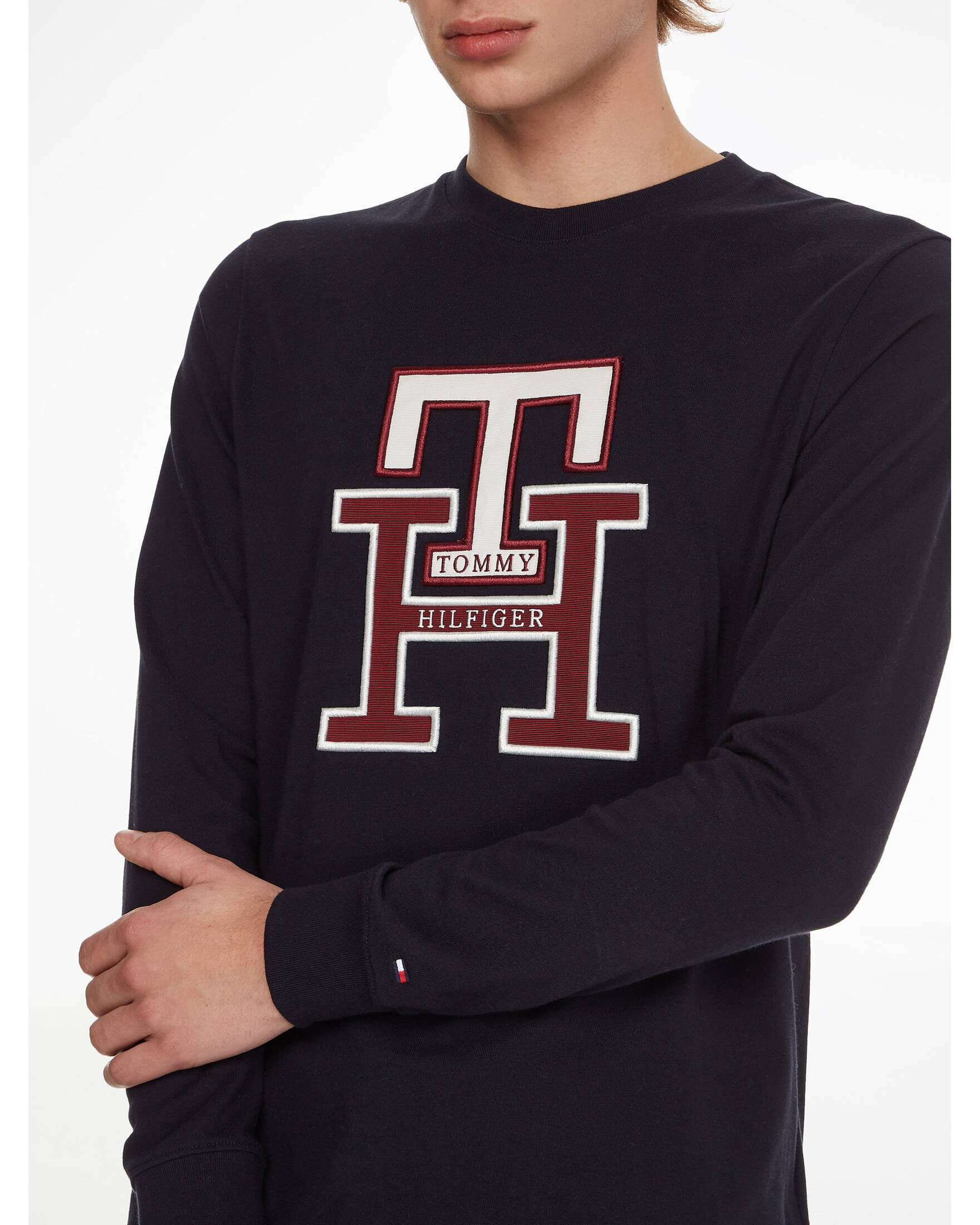 Tommy Hilfiger| Herren Langarmshirt LUX MONOGRAM LONGSLEEVE