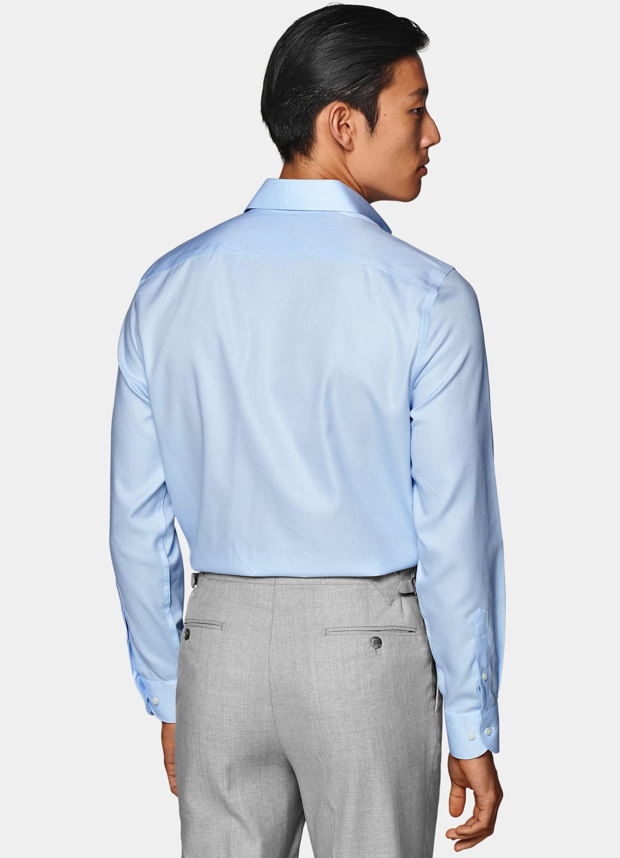 Chemise coupe ajustée en oxford bleue