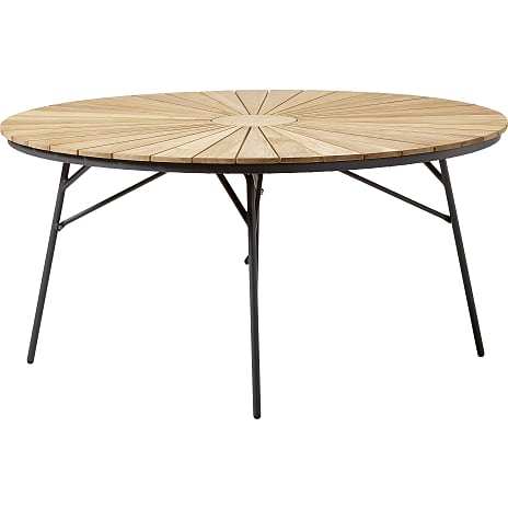 Kerteminde Ø150 teak havemøbelsæt med 6 stole - Teak/antracit