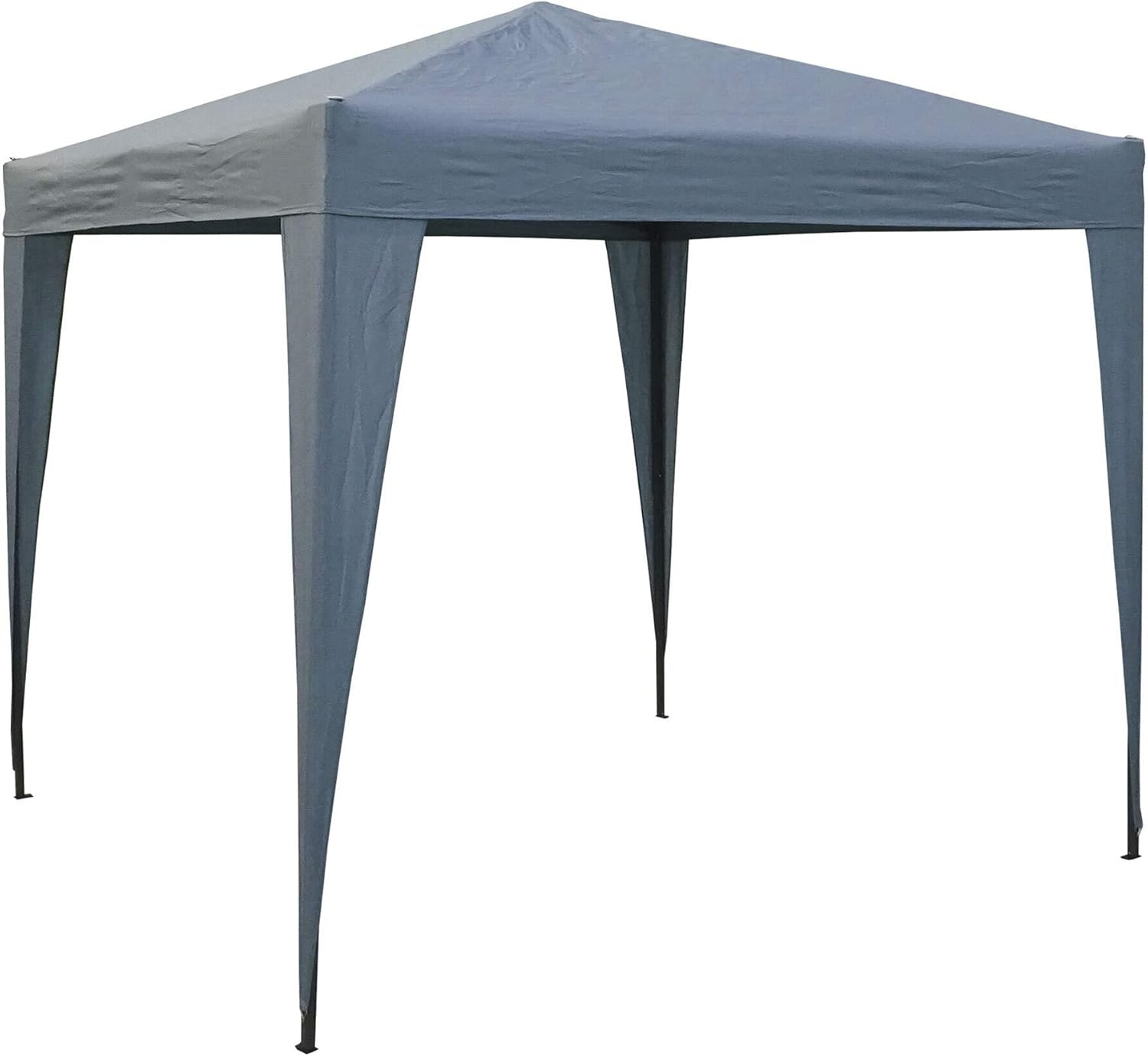 QUICK STAR Pop-Up-Pavillon 2,5 x 2,5 m Smoky Grau mit 4 Easy-Klett Seitenwänden mit 2 Reißverschlüssen.