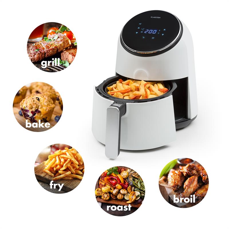 AirVital Heißluftfritteuse 1300W 2,5l CeraPlus-Antihaft Touch weiß
