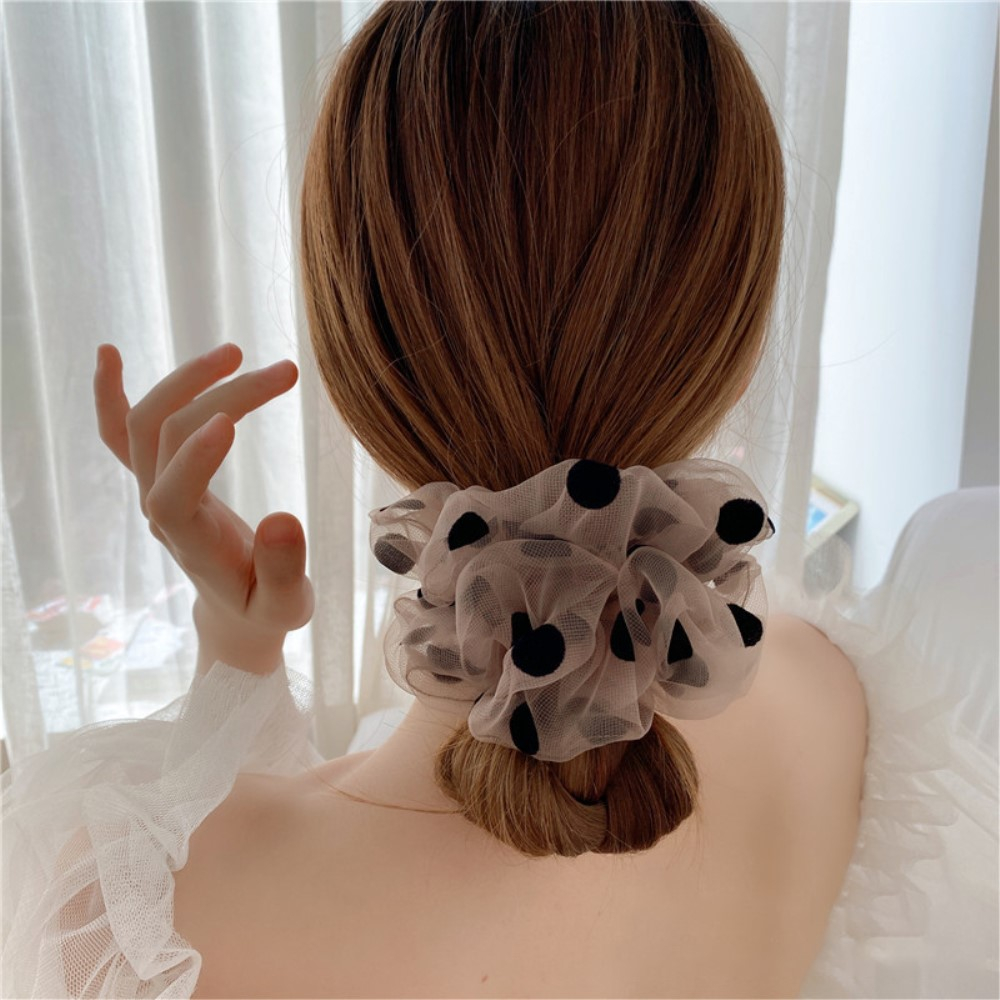 (325x60mm) Frisur Dutt Hilfe Styling Haargummi Bun Maker Gepunktet - Rosa / Schwarz