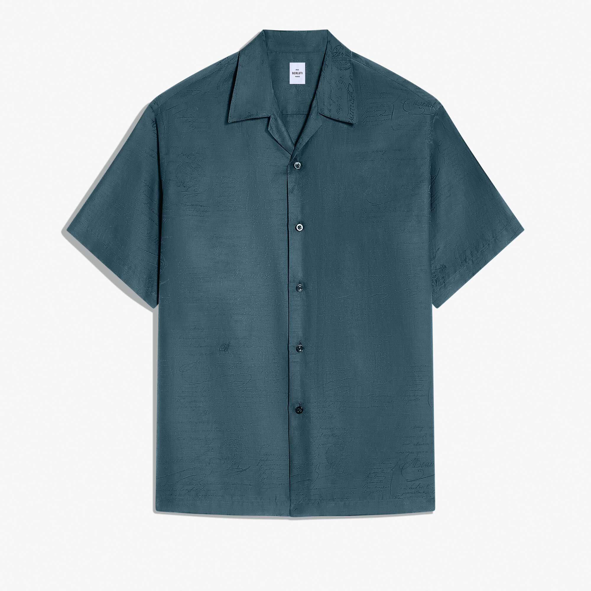 Chemise À Manches Courtes En Coton Et Soie Avec Imprime
