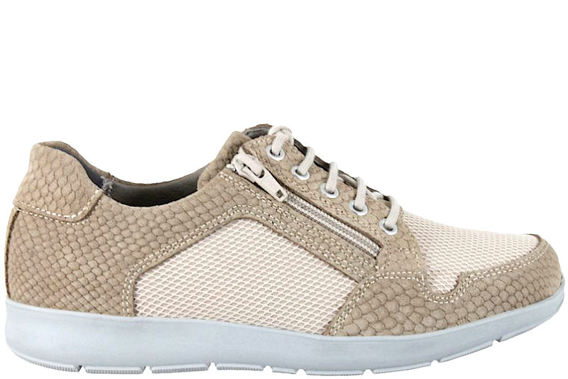 NEW FEET SKO I SANDFARVET PRÆGET NUBUCK