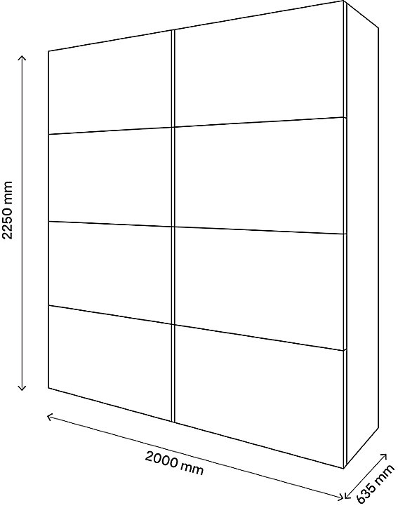 Armoire penderie portes coulissantes effet chêne GoodHome Atomia H. 225 x L. 200 x P. 63,5 cm