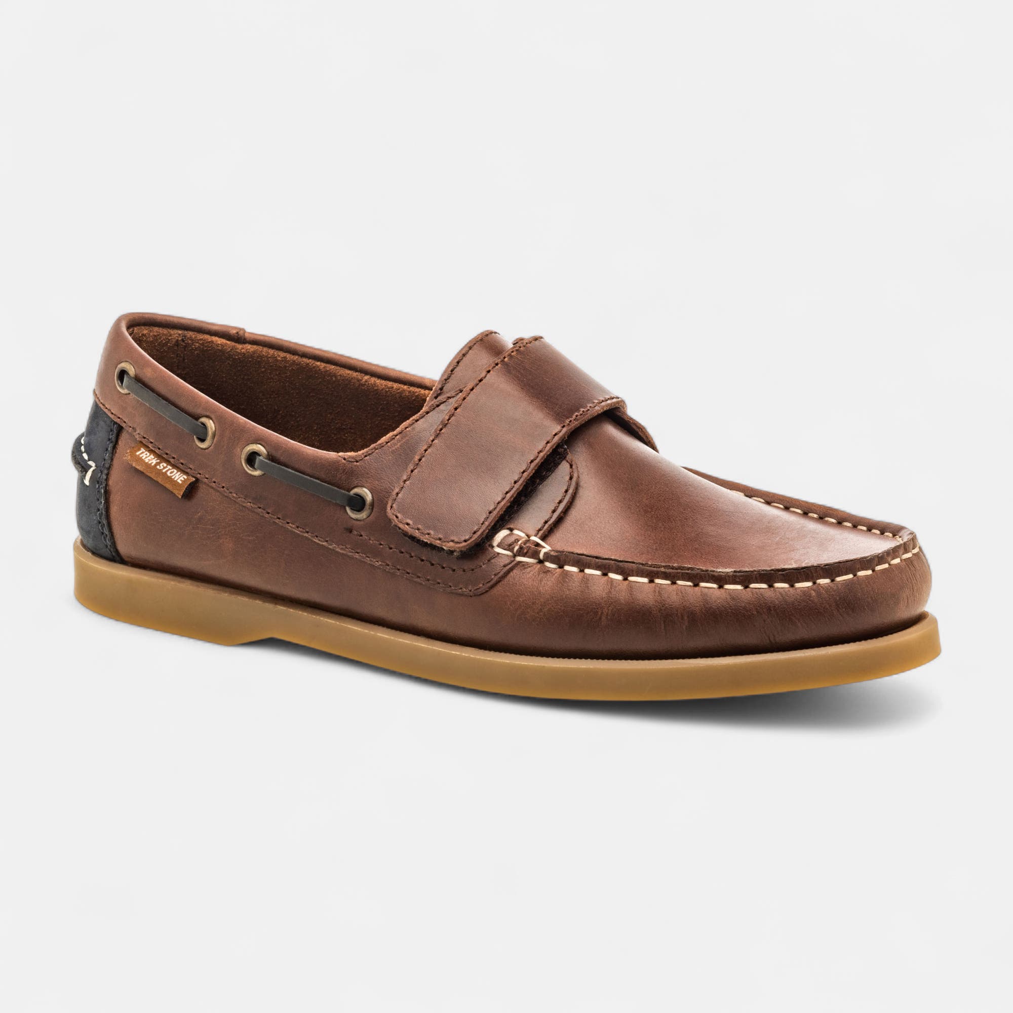 Chaussures bateau Homme en cuir marron