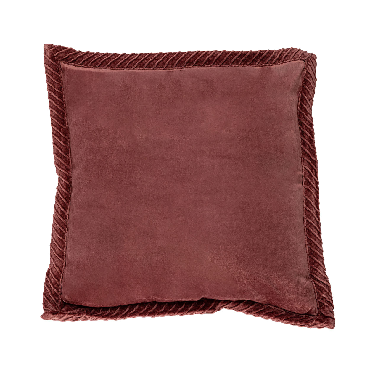 Sierkussen velours Tucked border newmineral 50x50 cm