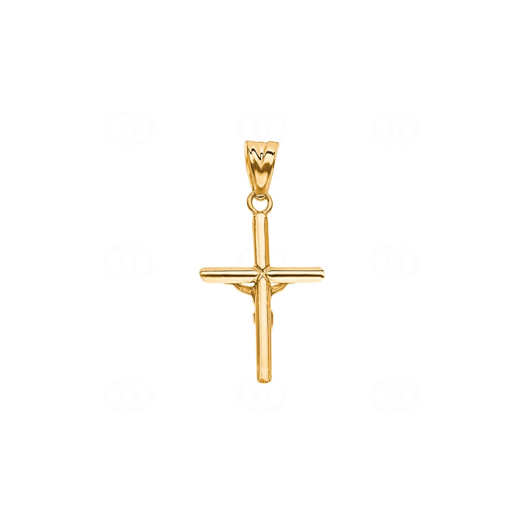 Anhänger 750/18 K Gelbgold Kreuz mit Jesus 26 x 16mm