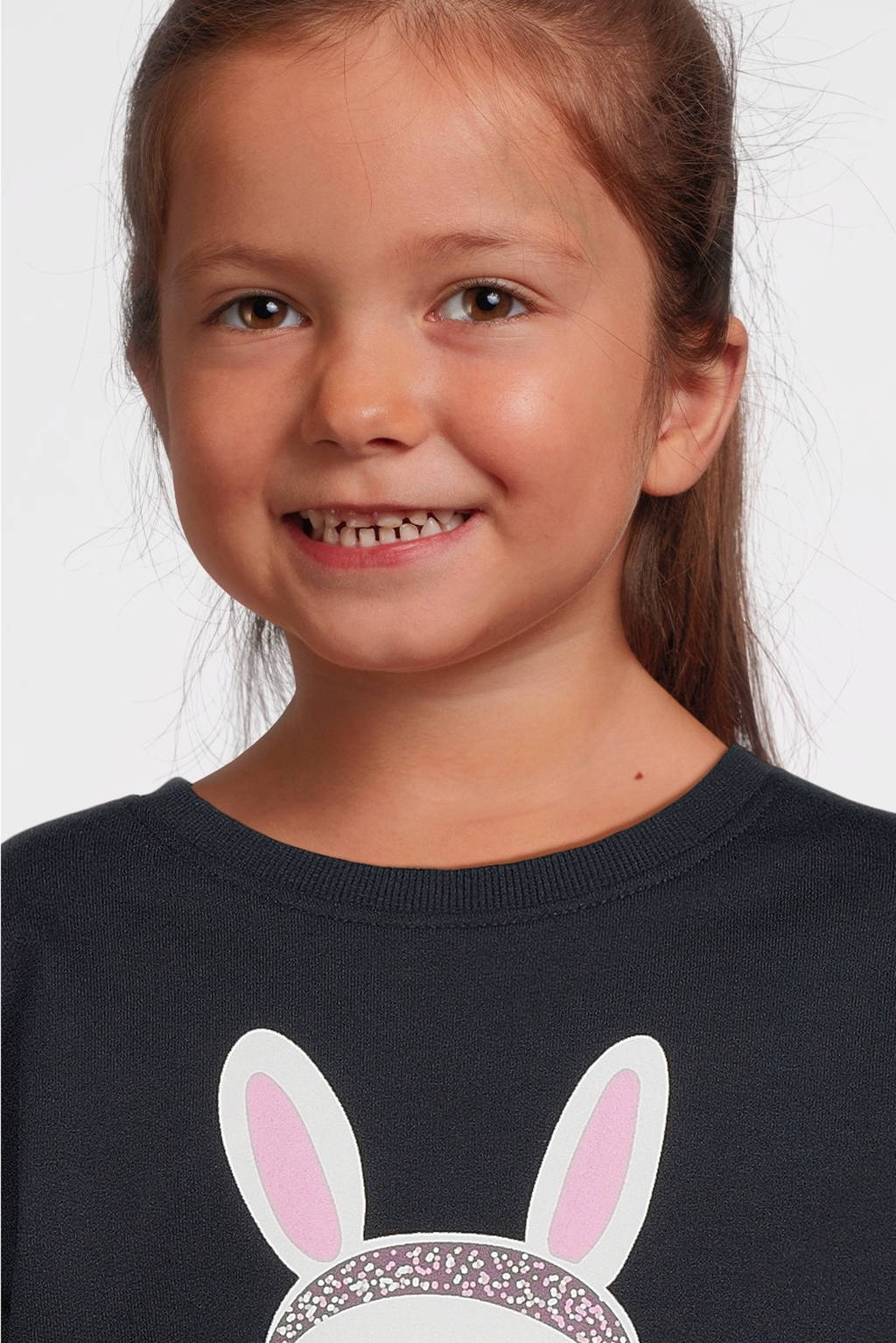NAME IT sweater NMFVILOUI met printopdruk donkerblauw