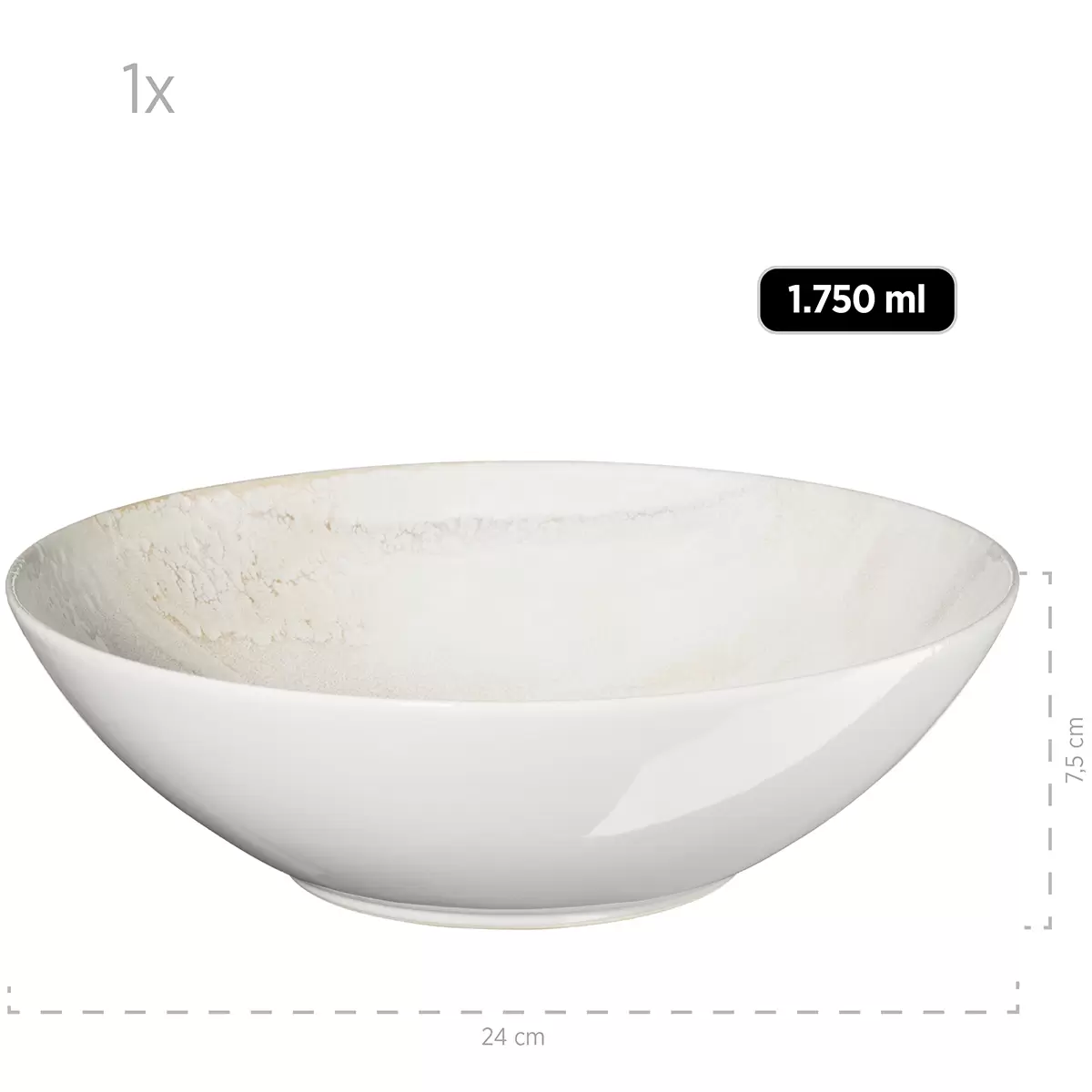Salatset 7-tlg. OSSIA beige,braun,grau,weiss