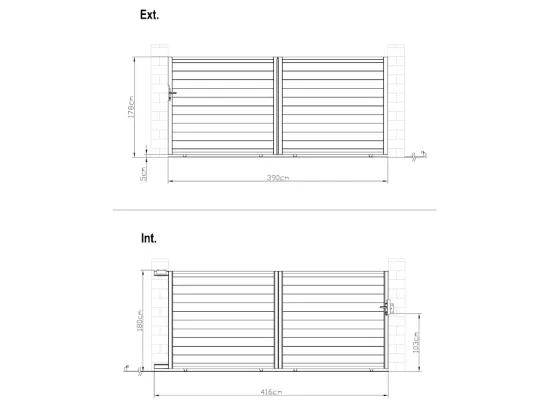 Portail coulissant aluminium plein L416 x H180 cm anthracite - NAZARIO