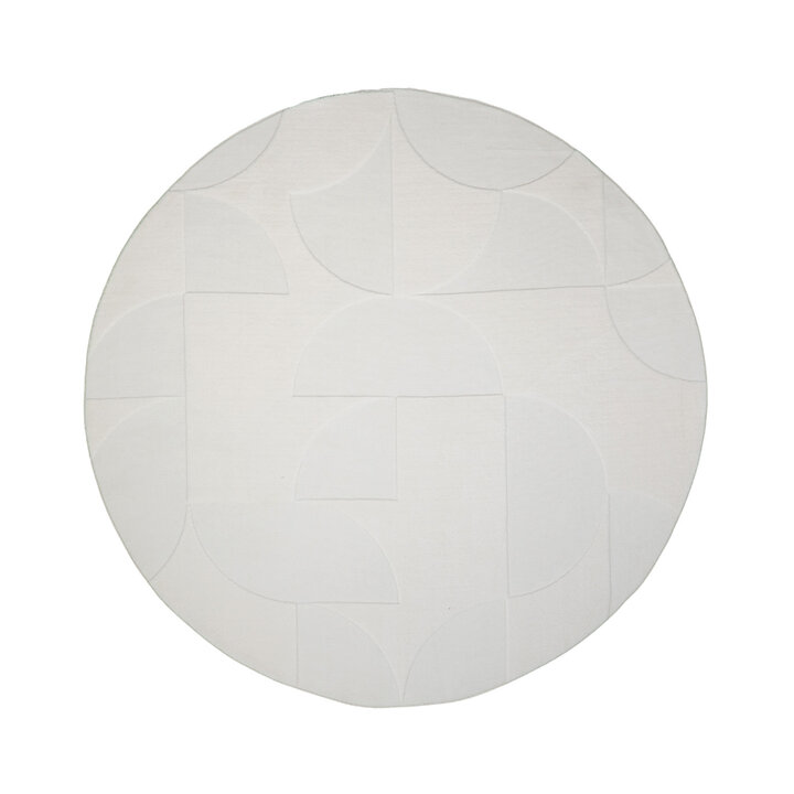 Rond Scandinavisch vloerkleed - Charm Circles Wit