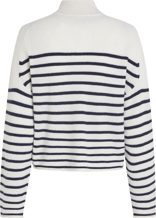 Tommy Hilfiger GOLD BUTTON POLO LS SWEATER Ivory petal/dark night navy stp