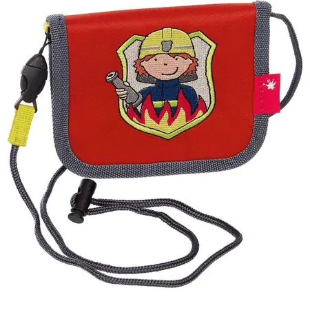 Sigikid Brustbeutel Frido Feuerwehrmann, 12 cm, Blau/Rot