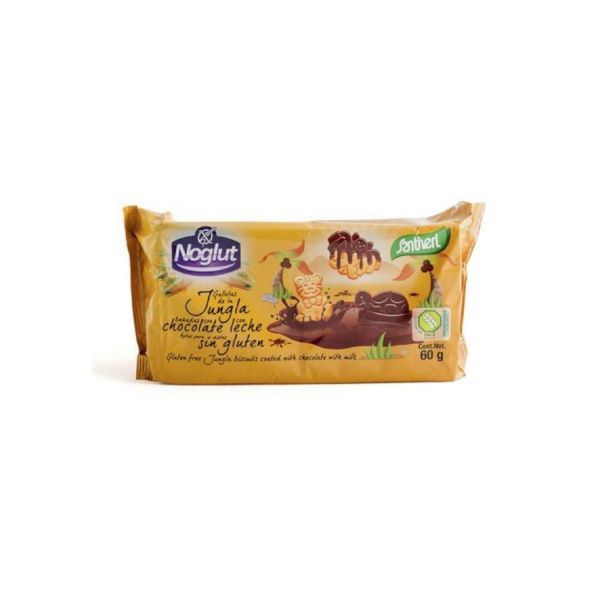 Noglut Bolachas Animais da Selva Cobertas com Chocolate 60g