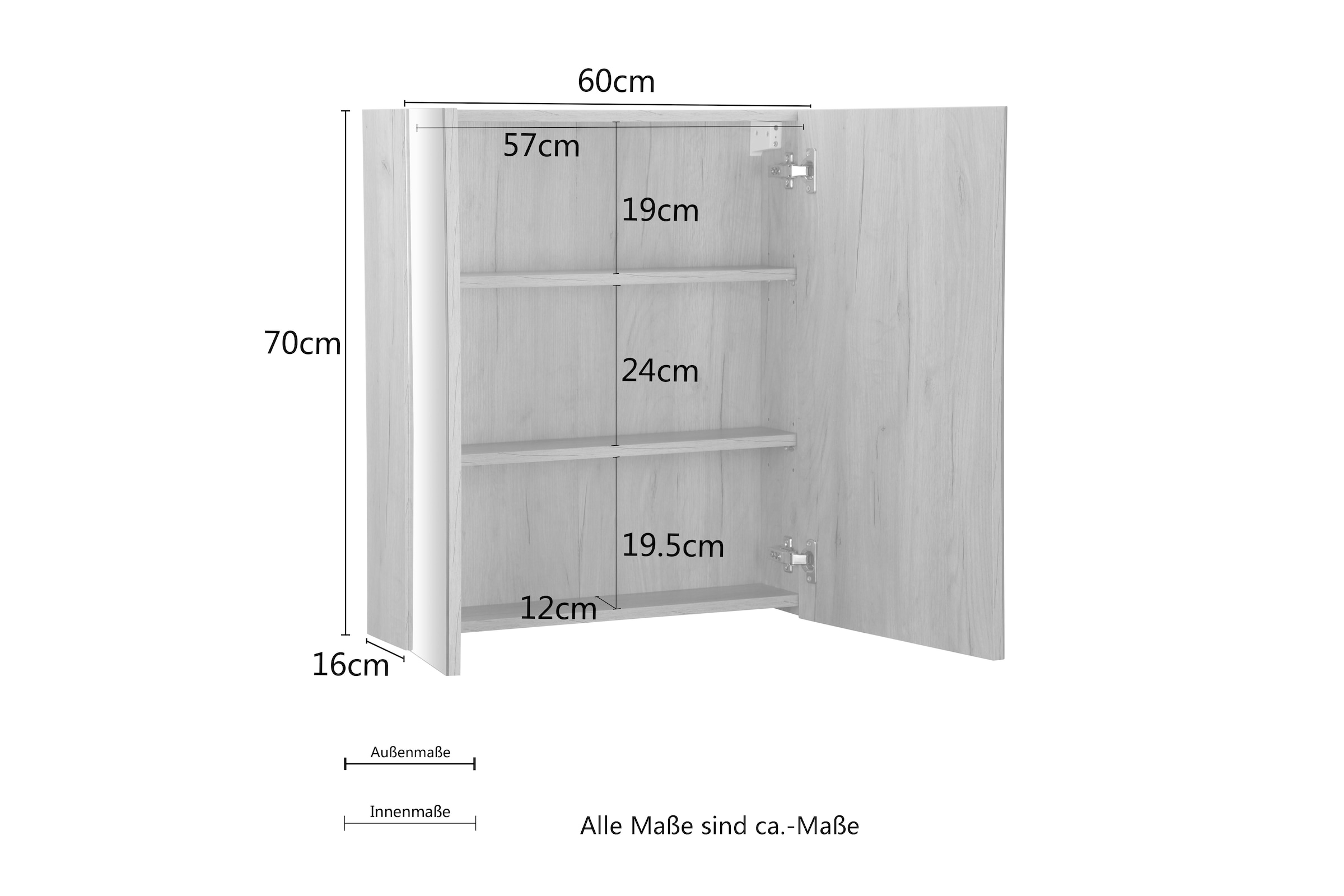 welltime Badmöbel-Set »Lund Badmöbel Set Badschrank Badezimmerset«