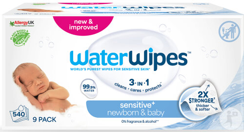 WaterWipes Lingettes Pour Bébés - 9x60 (540 Pièces)