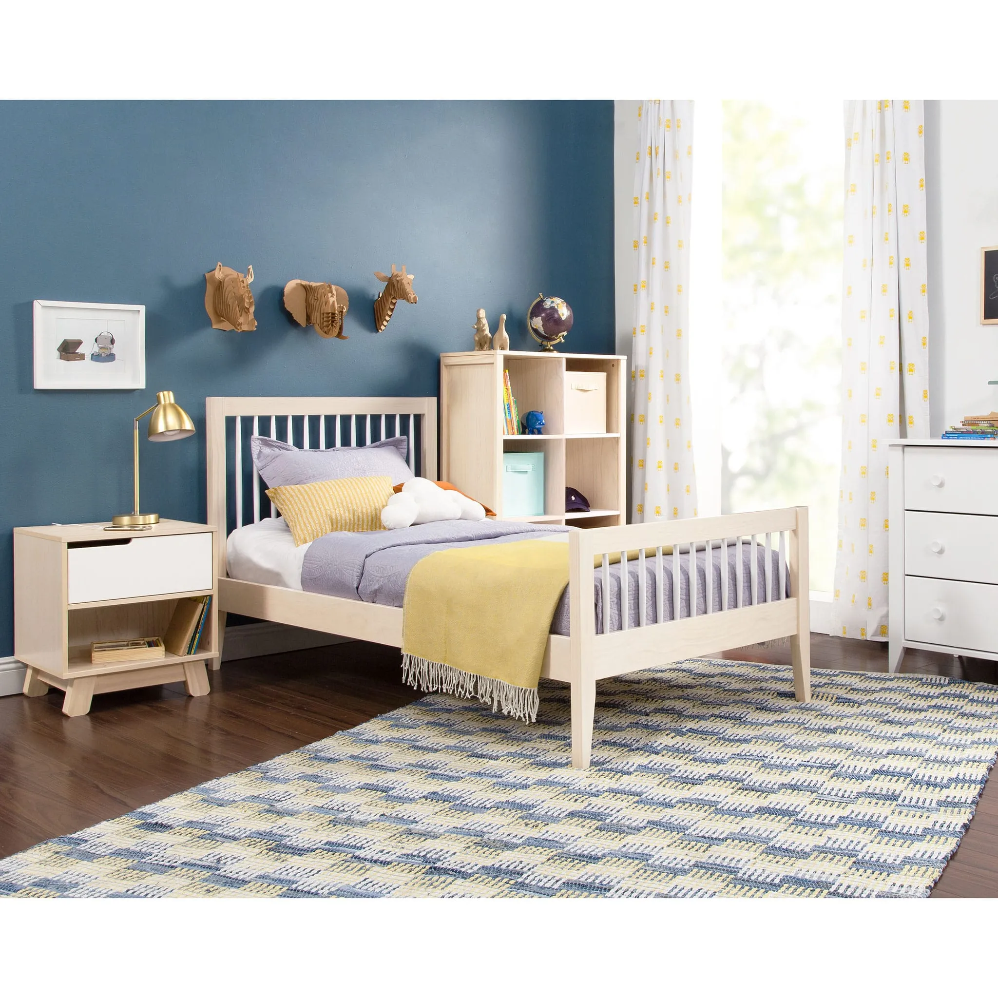 Babyletto Table de Nuit Hudson avec port USB - Naturel Blanchi  Blanc