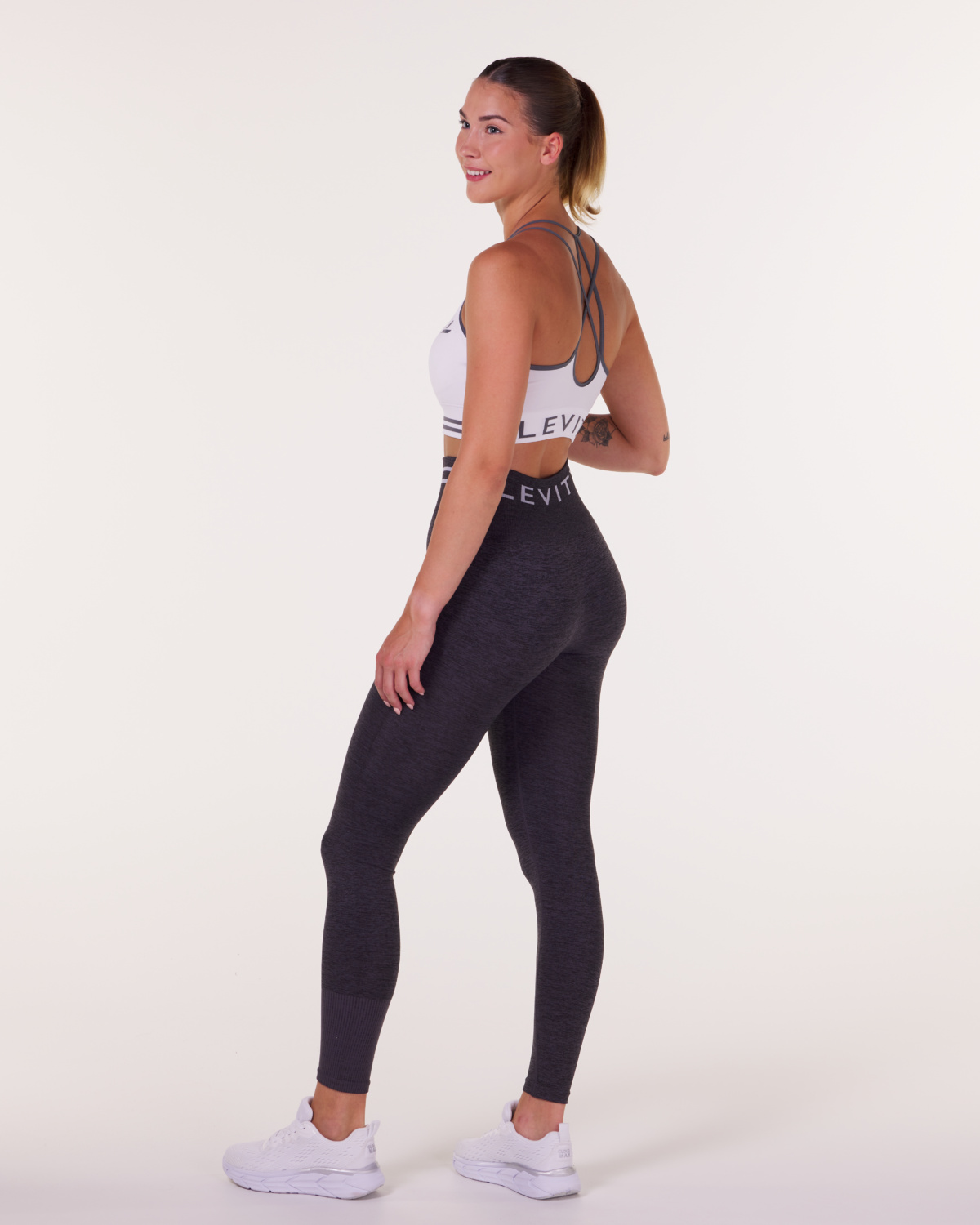 LEVITY Gravity Logo Seamless Tights Grey Iron Marl