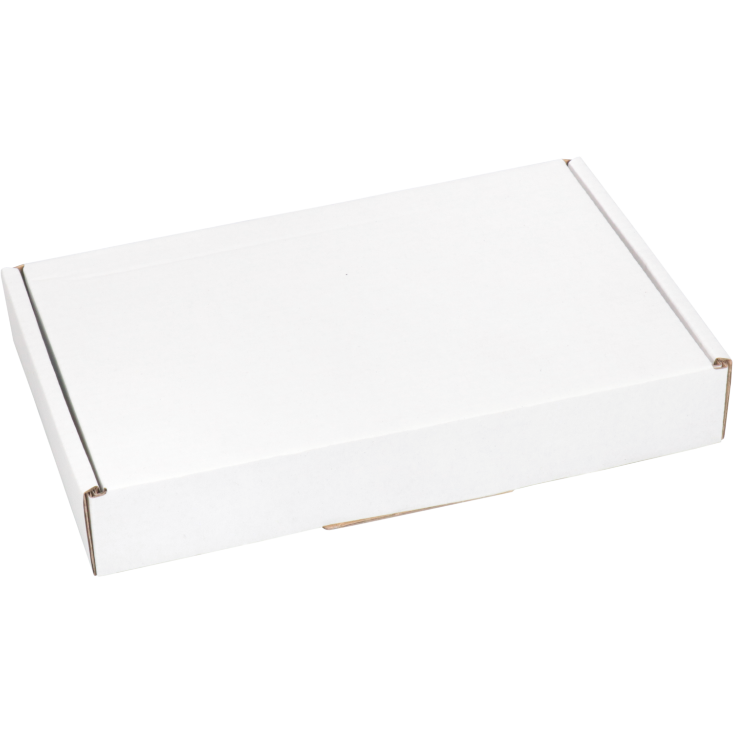 Verzenddoos, A6, golfkarton, 180x115x28mm, met klep, enkele golf, wit